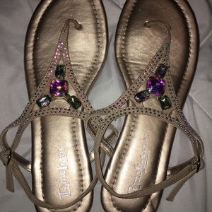 Gold jewel sandals